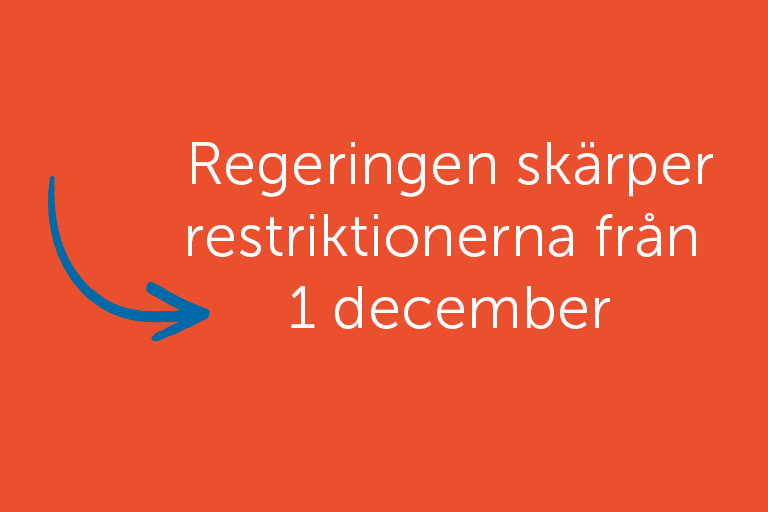 Bildtext Regeringen skärper restriktionerna från 1 december