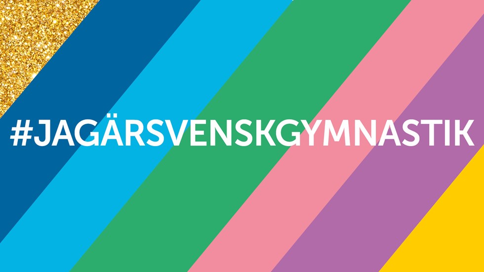 #jagärsvenskgymnastik på flerfärgad bakgrund