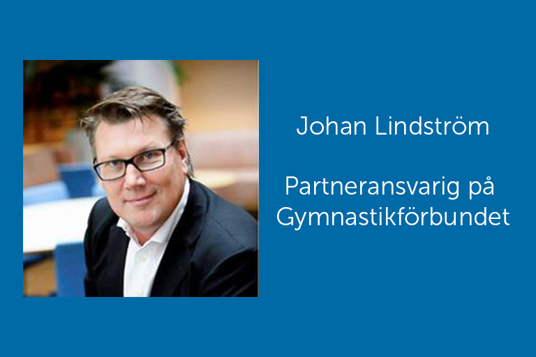 Johan Lindström, bildtext: Partneransvarig på Gymnastikförbundet